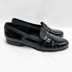 Mezlan Mirage Men's Black Leather Slip-On Patent Size 7.5 loafer shoes